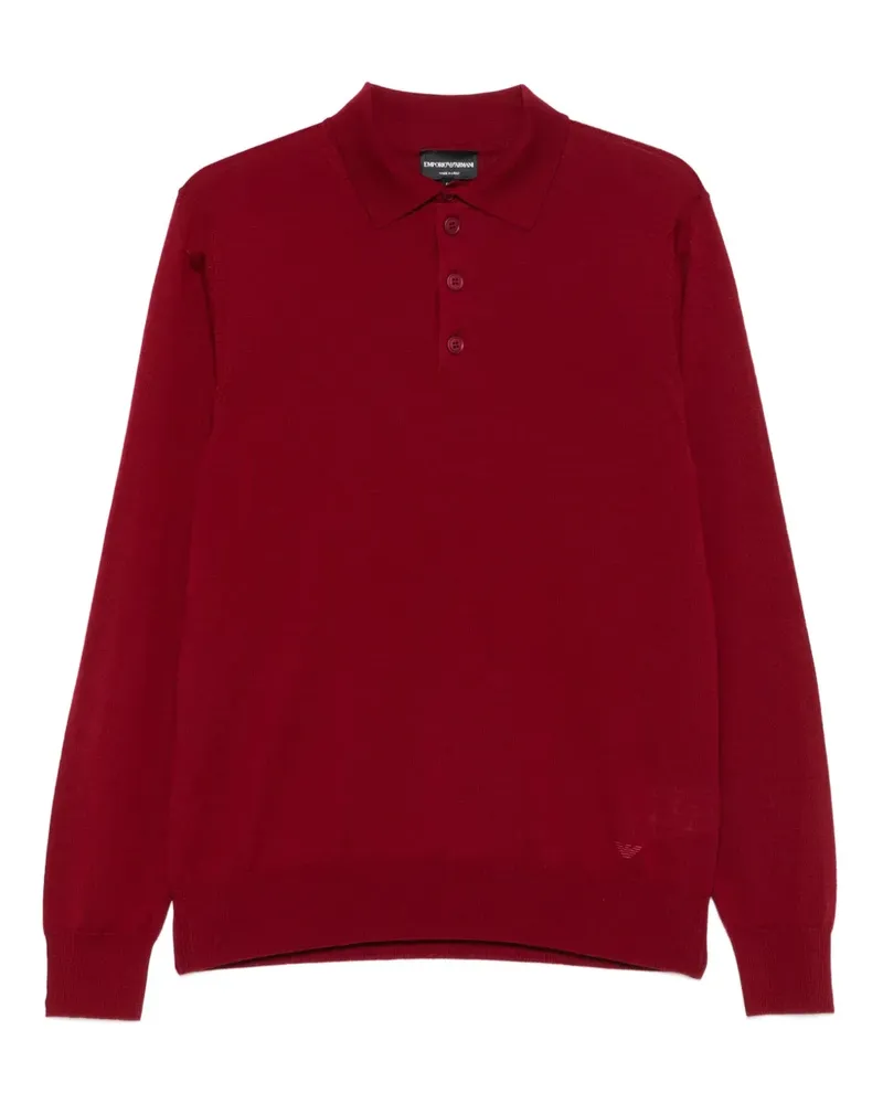 Emporio Armani Langärmeliges Poloshirt - Rot Rot