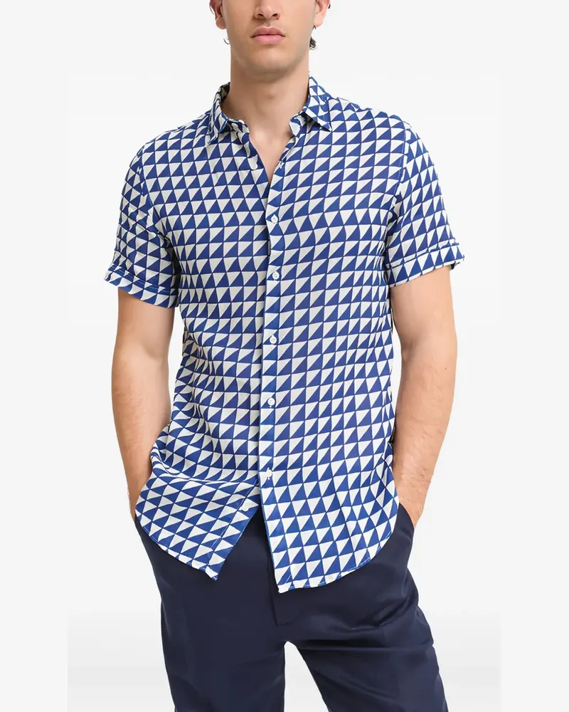 PENINSULA geometric-print shirt - Blau Blau