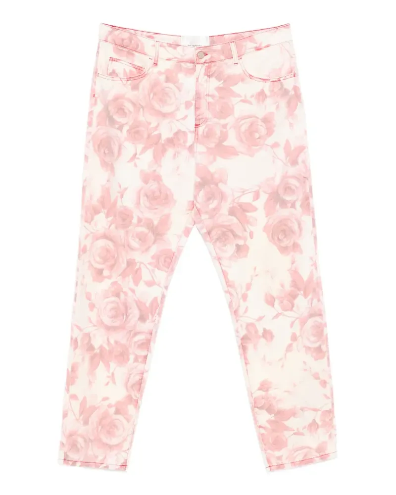 Blumarine Jeans mit Blumen-Print - Weiß Weiß