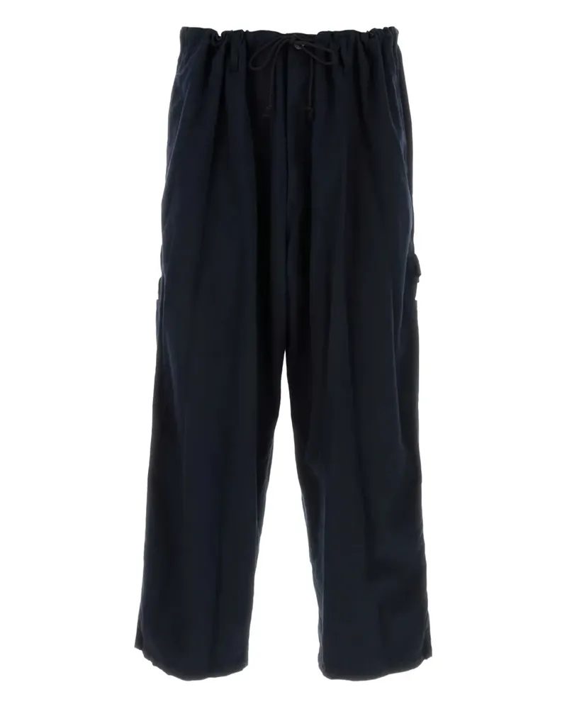 Yohji Yamamoto drawstring-waistband trousers - Blau Blau