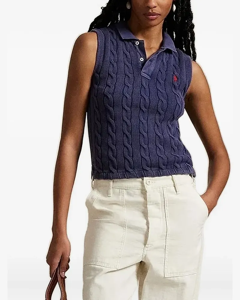 Ralph Lauren Pullunder mit Zopfmuster - Blau Blau