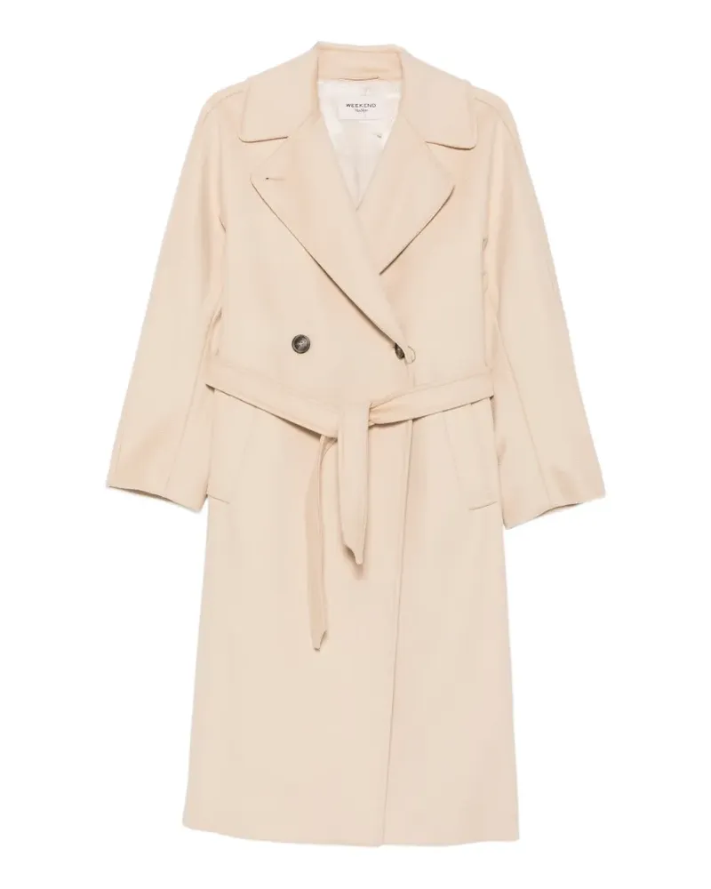 Max Mara belted double-breasted coat - Nude Nude