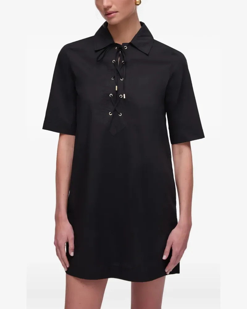Liu Jo lace-up poplin dress - Schwarz Schwarz