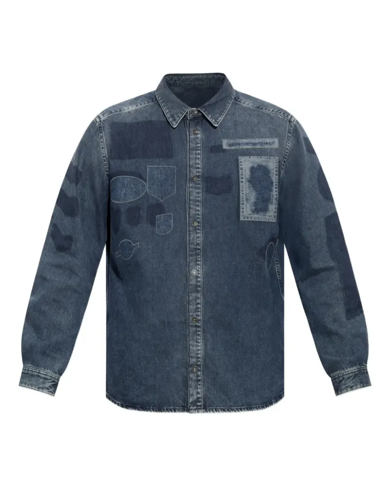 Diesel Jeanshemd mit Patch-Detail - Blau Blau