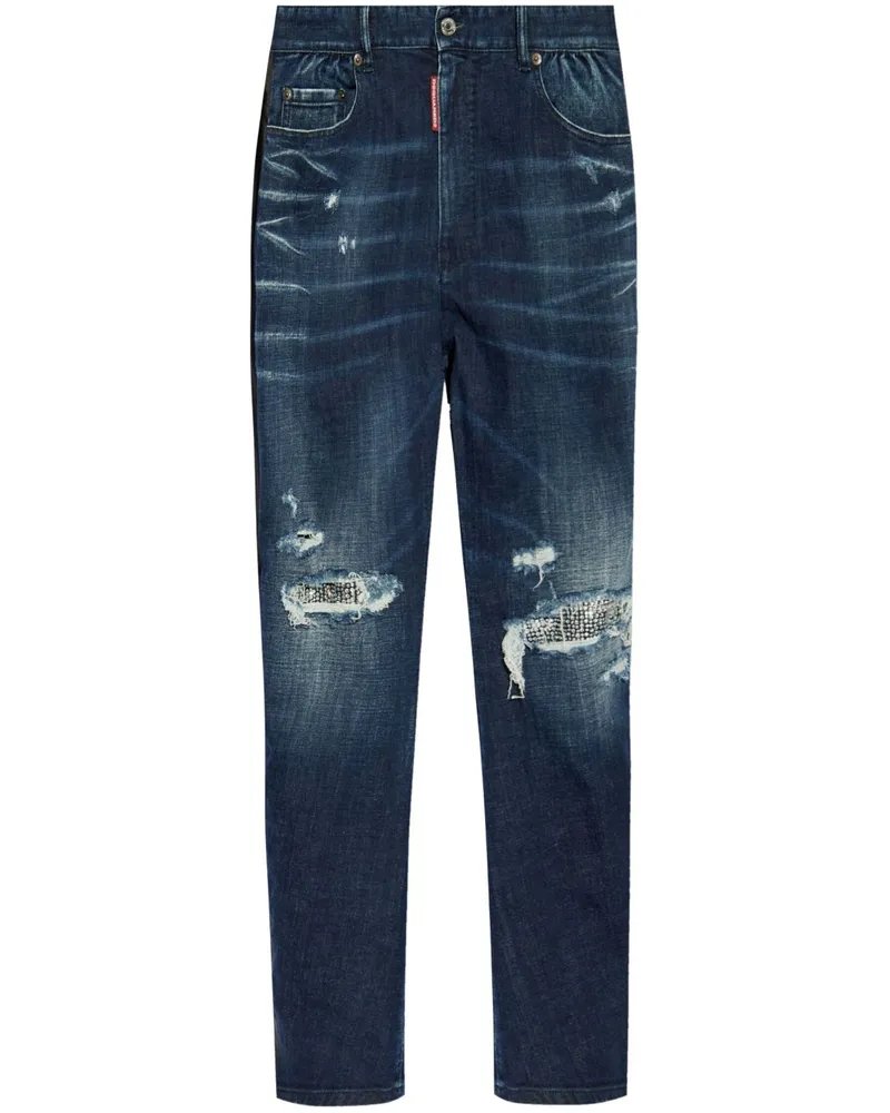 Dsquared2 Gerade Jeans im Distressed-Look - Blau Blau