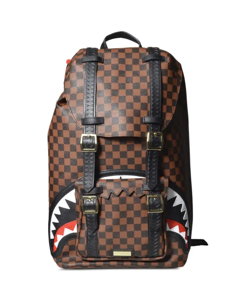 Sprayground Rucksack mit Schachbrettmuster - Braun Braun