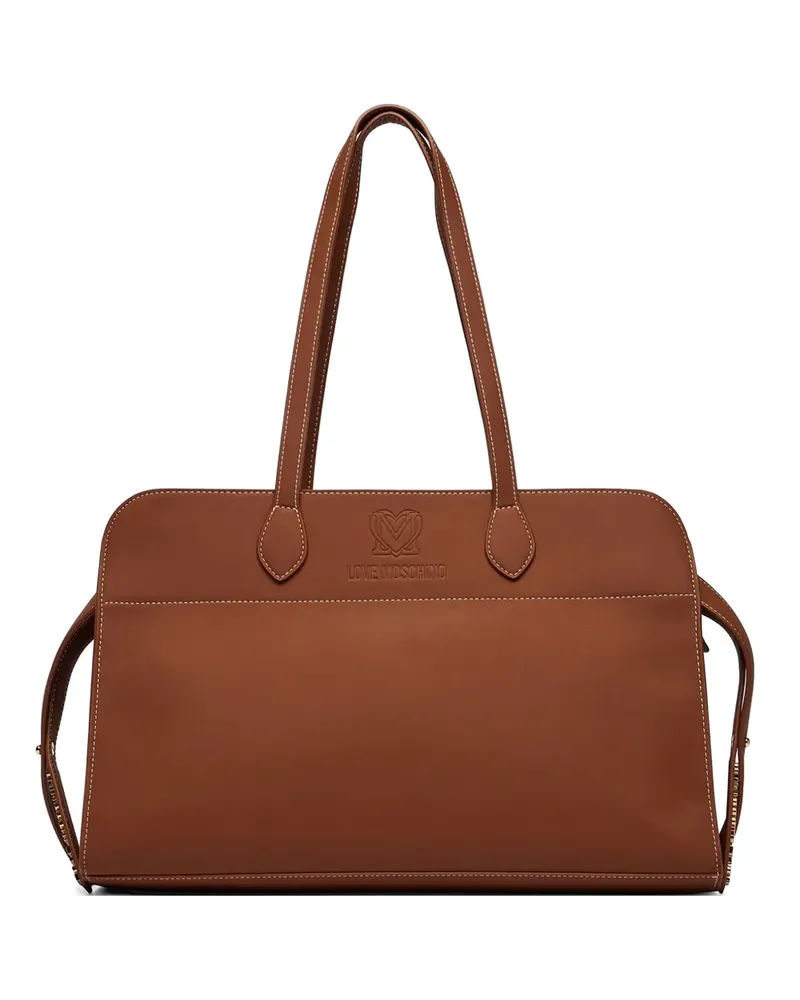 Moschino logo-detail tote bag - Braun Braun