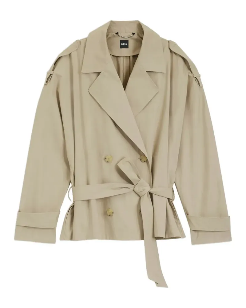HUGO BOSS double-breasted belted coat - Nude Nude