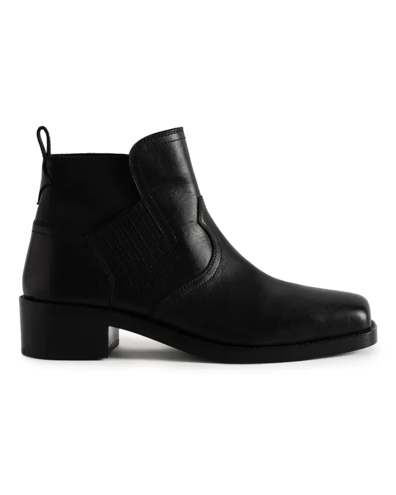 Zadig & Voltaire Igata Stiefel aus glattem Rindsleder - Schwarz Schwarz