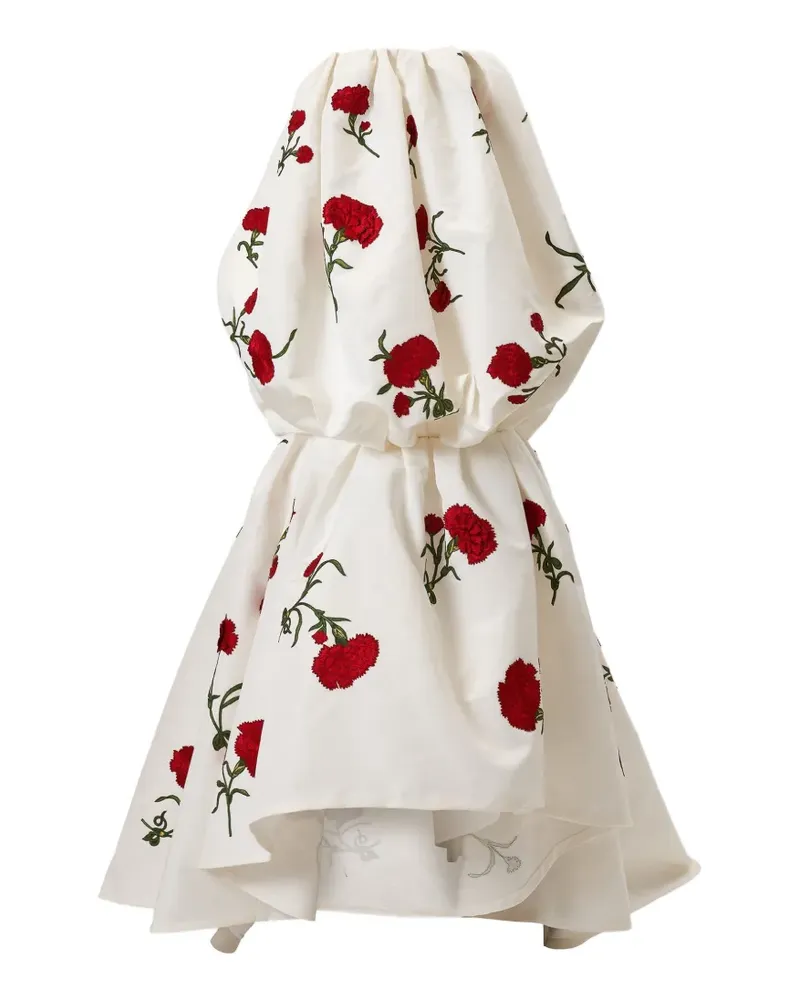 Carolina Herrera New York Abendkleid mit Nelken-Stickerei - Weiß Weiß