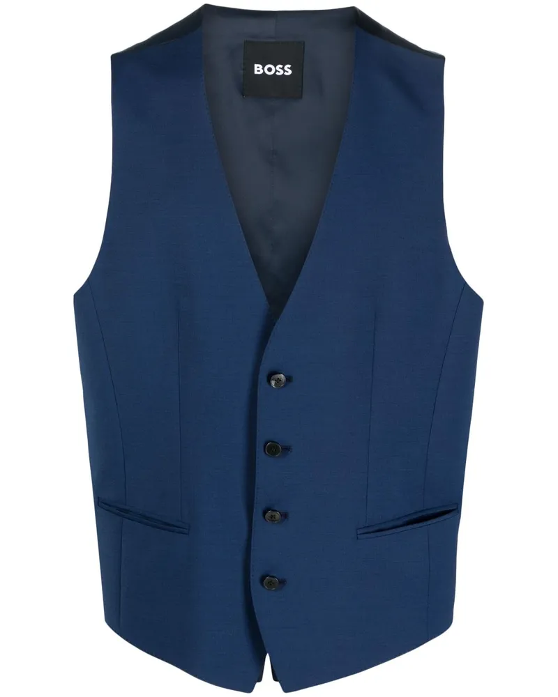 HUGO BOSS Einreihige Weste mit Knöpfen - Blau Blau