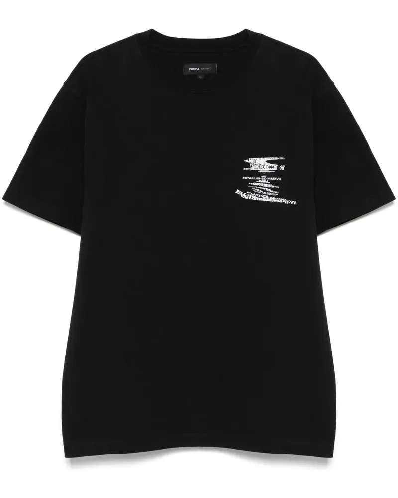 PURPLE BRAND T-Shirt mit Logo-Print - Schwarz Schwarz