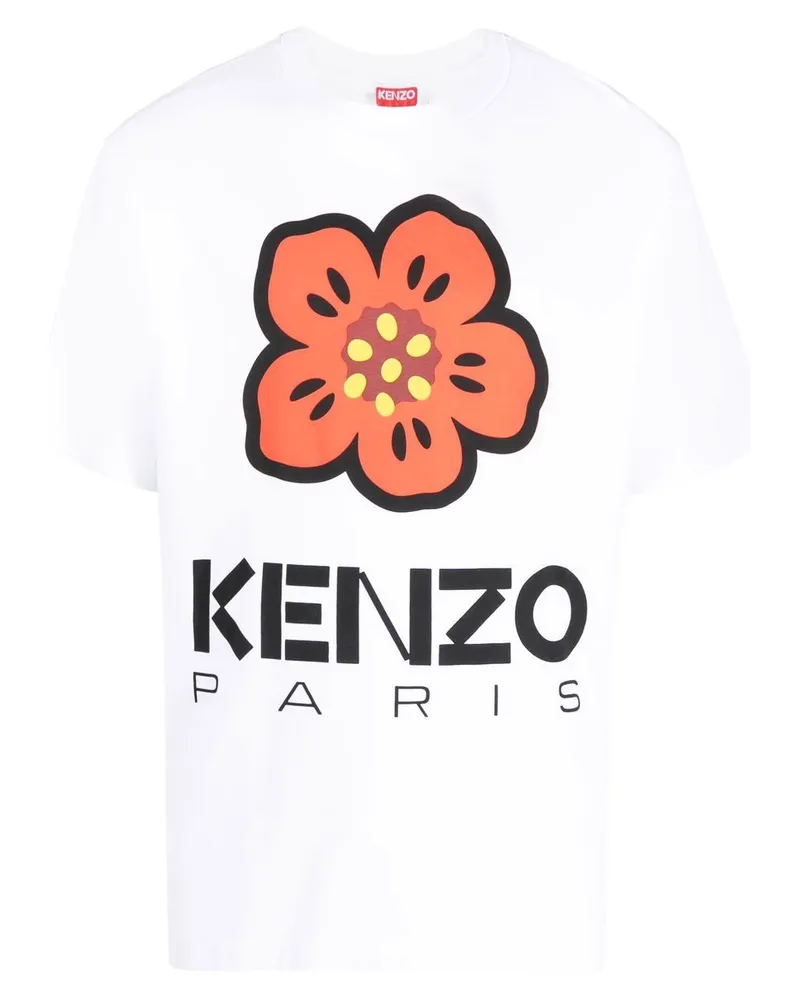 Kenzo T-Shirt mit Boke Flower-Print - Weiß Weiß