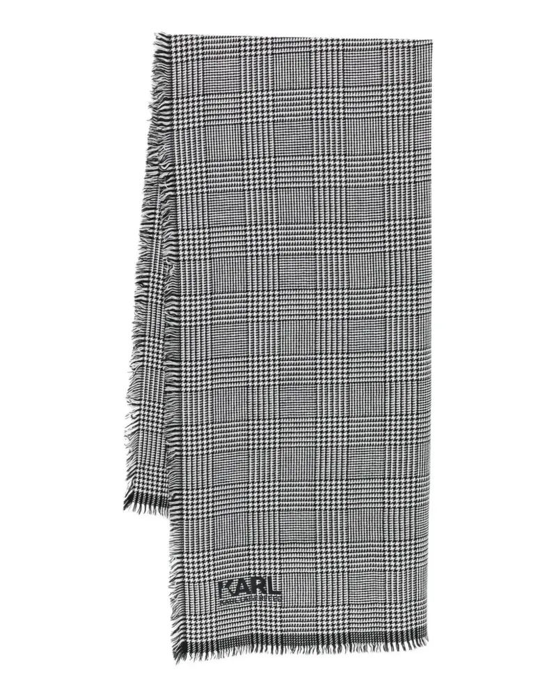 Karl Lagerfeld Schal mit Hahnentrittmuster - Schwarz Schwarz