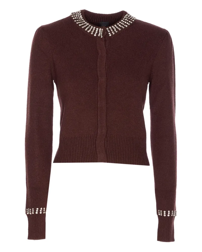 Pinko Cardigan mit Kristallverzierung - Braun Braun