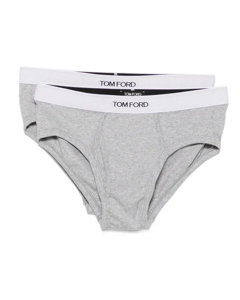 Tom Ford Slips mit Logo-Bund (2er-Set) - Grau Grau