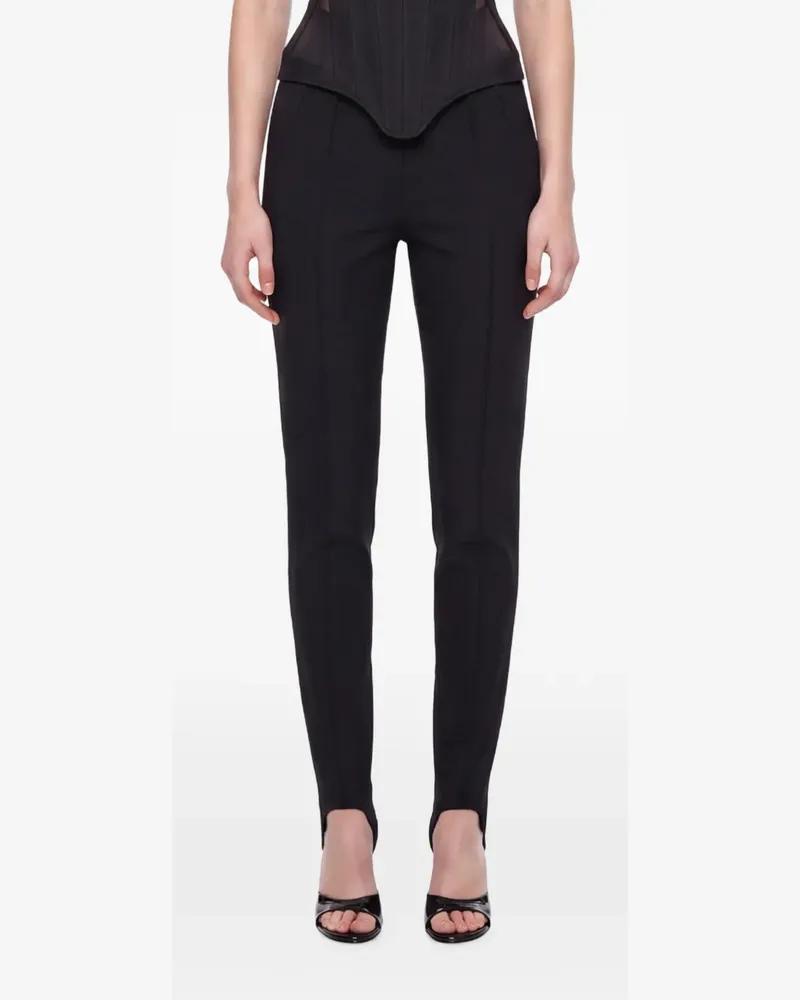 Thierry Mugler Schmale Steghose - Schwarz Schwarz