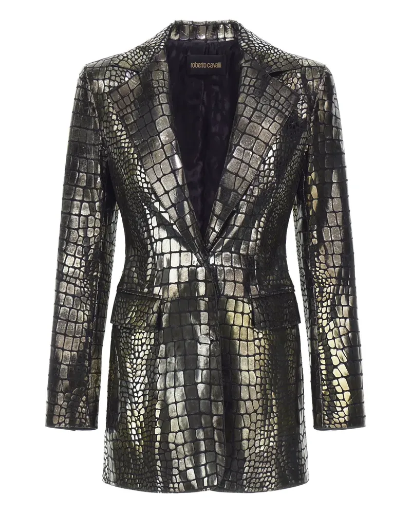 Roberto Cavalli crocodile effect blazer - Grau Grau