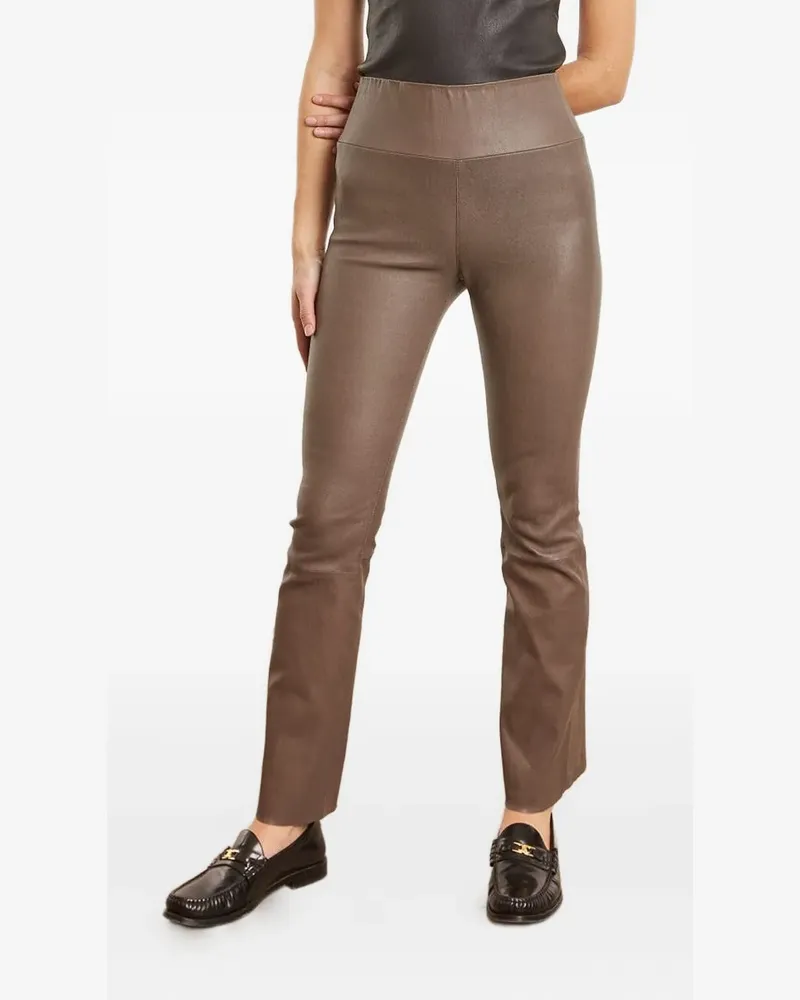 SPRWMN Ausgestellte Leder-Leggings - Grau Grau