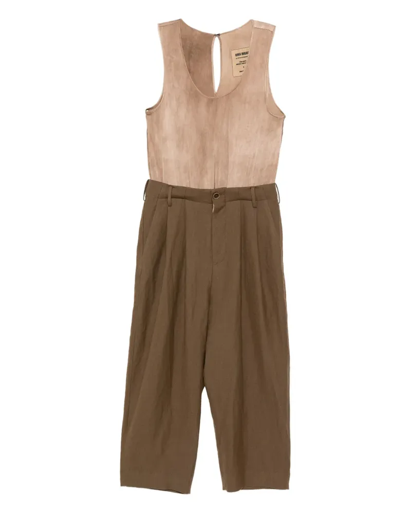 Uma Wang Cropped-Hose mit Bundfalten - Braun Braun