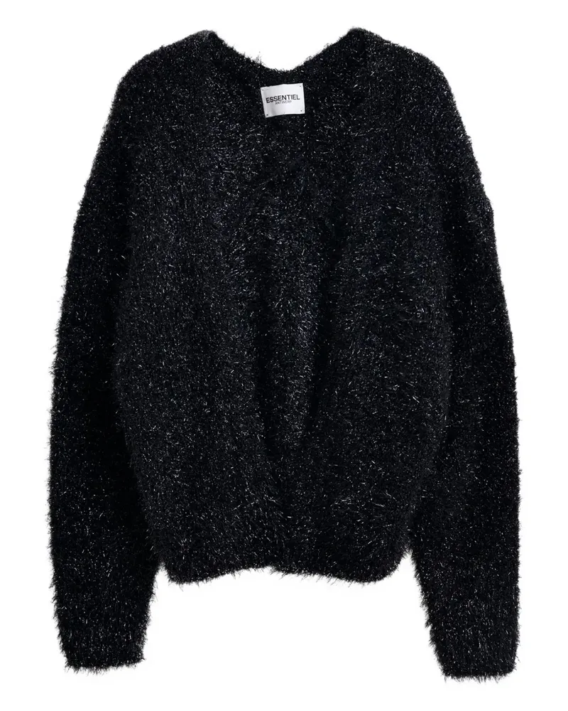 Essentiel Strukturierter Ileast Cardigan im Metallic-Look - Schwarz Schwarz