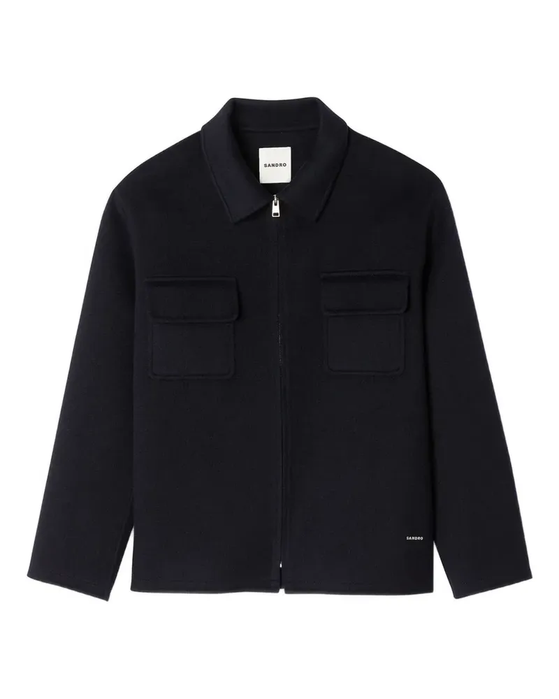 Sandro Hemdjacke mit aufgesetzten Taschen - Blau Blau