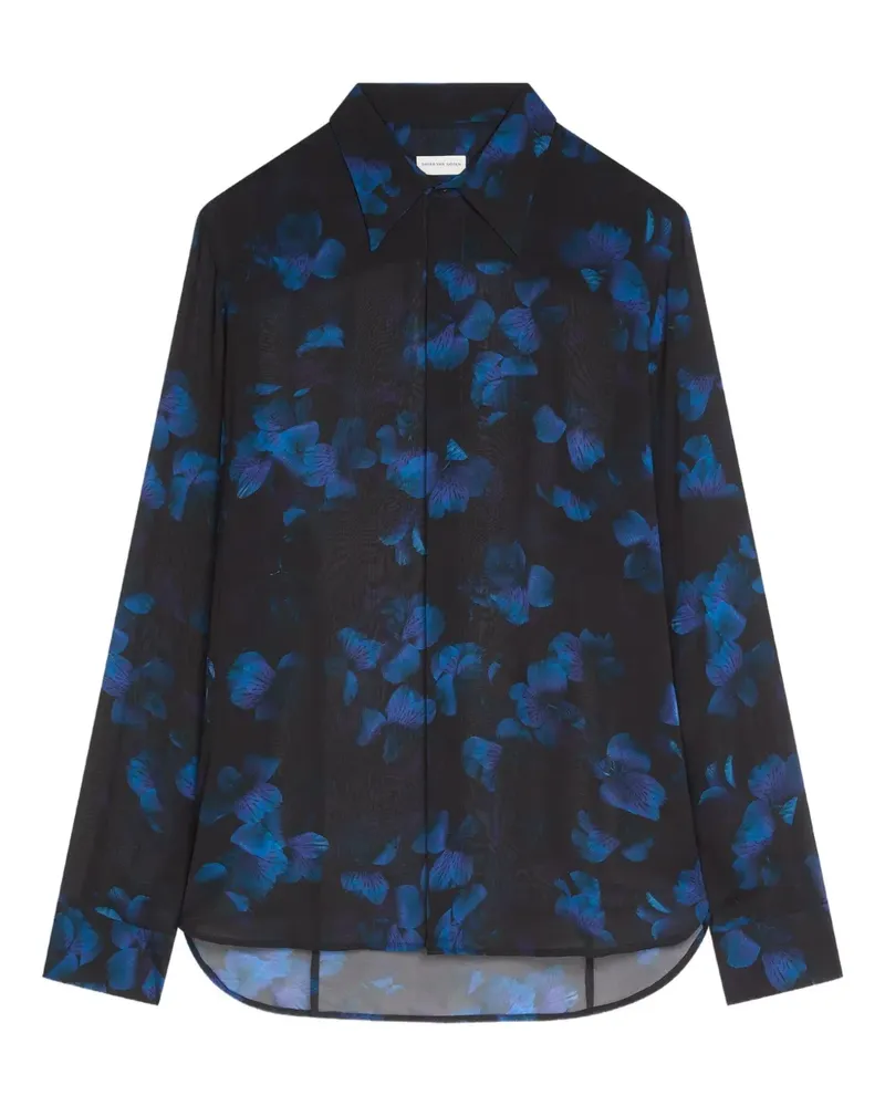 Dries van Noten Chowy Hemd mit Blumen-Print - Schwarz Schwarz