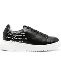 Emporio Armani Sneakers mit Kalligrafie-Print Schwarz