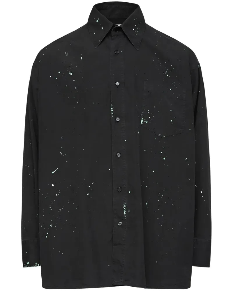 Maison Margiela Hemd mit Farbklecksen - Schwarz Schwarz