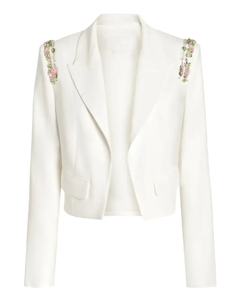 Genny Verzierte Cady Cropped-Jacke - Weiß Weiß