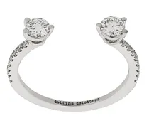 18kt 'Domino Dots' Weißgoldring mit Diamanten - Silber