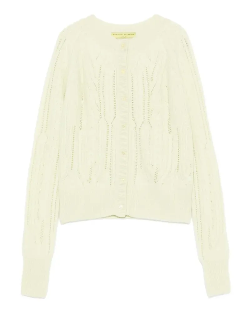 Ermanno Scervino cable-knit pointelle-detail cardigan - Grün Grün