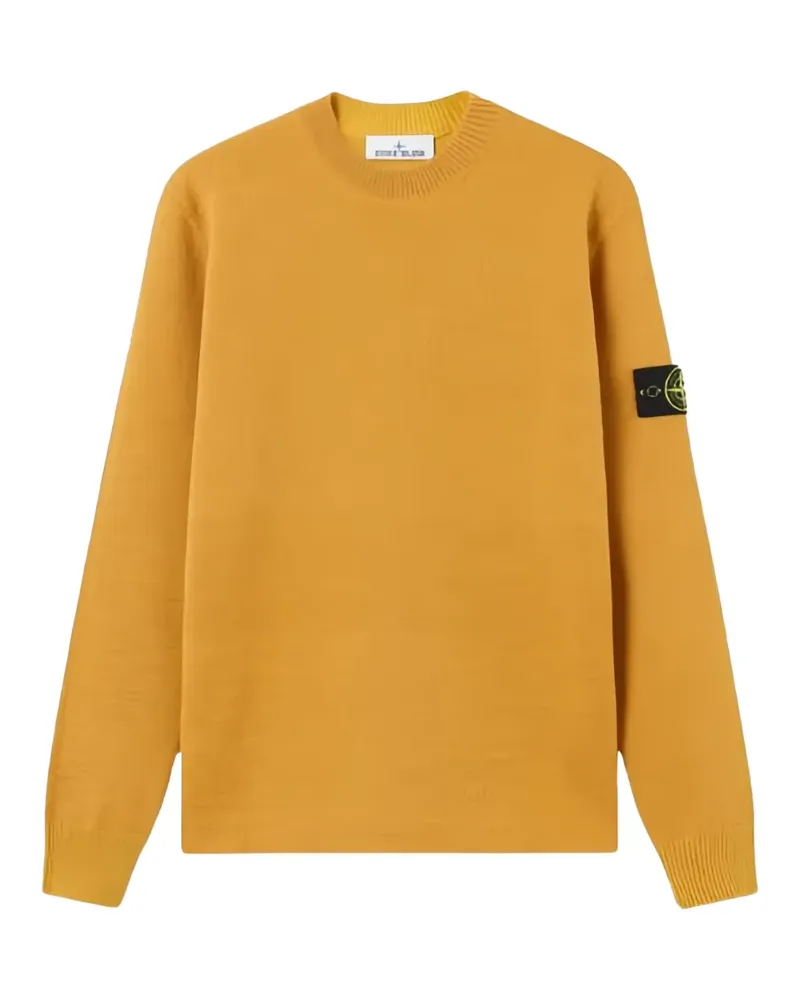Stone Island crewneck logo-patch sweater - Gelb Gelb
