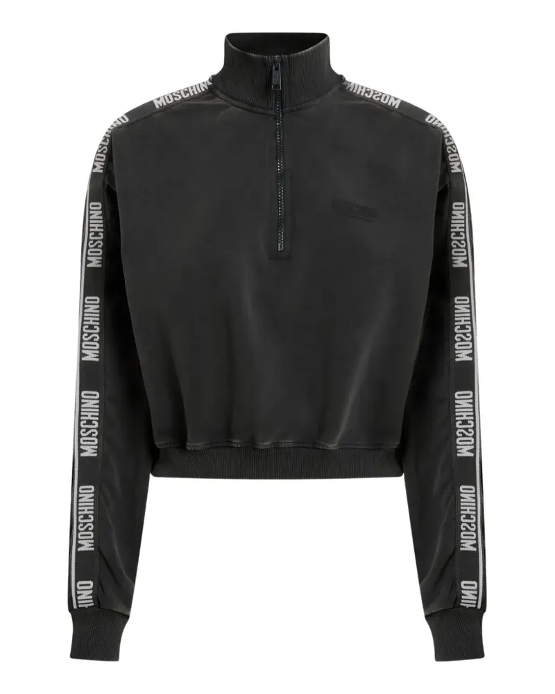 Moschino quarter-zip logo-tape sweatshirt - Schwarz Schwarz