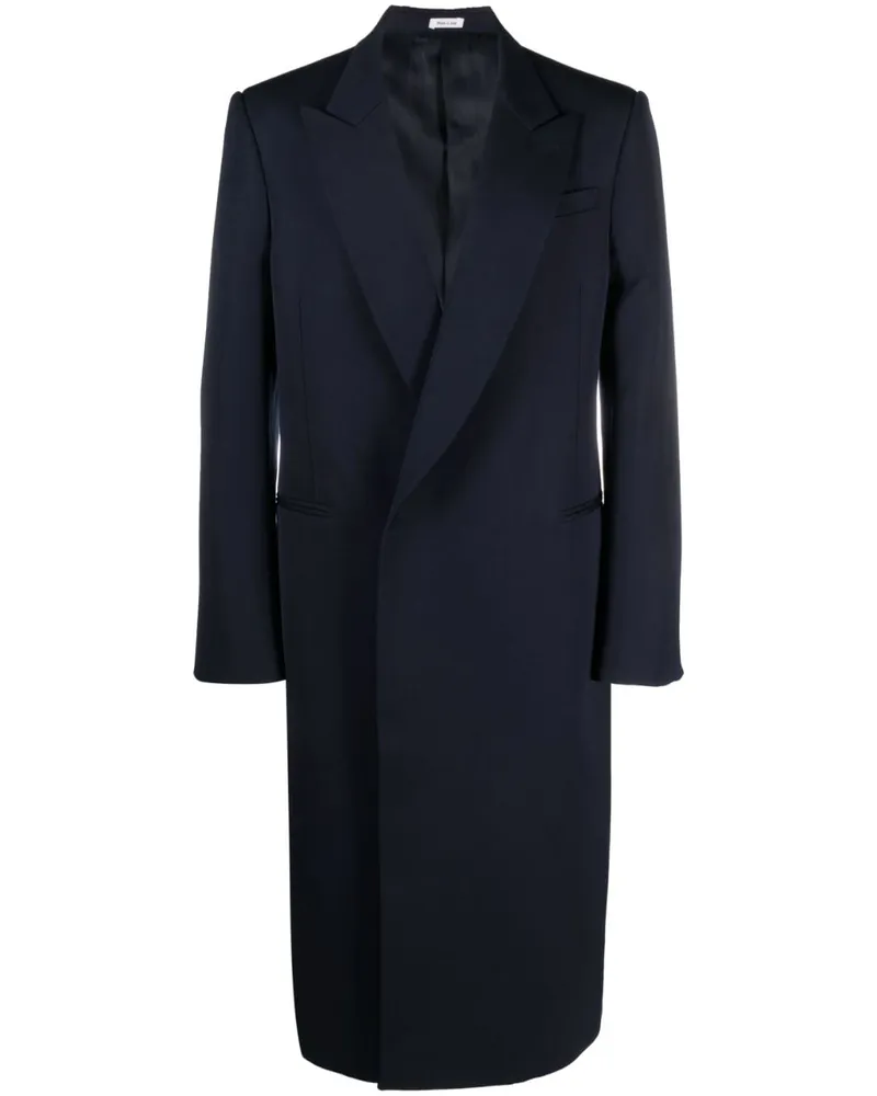 Alexander McQueen Einreihiger Mantel - Blau Blau