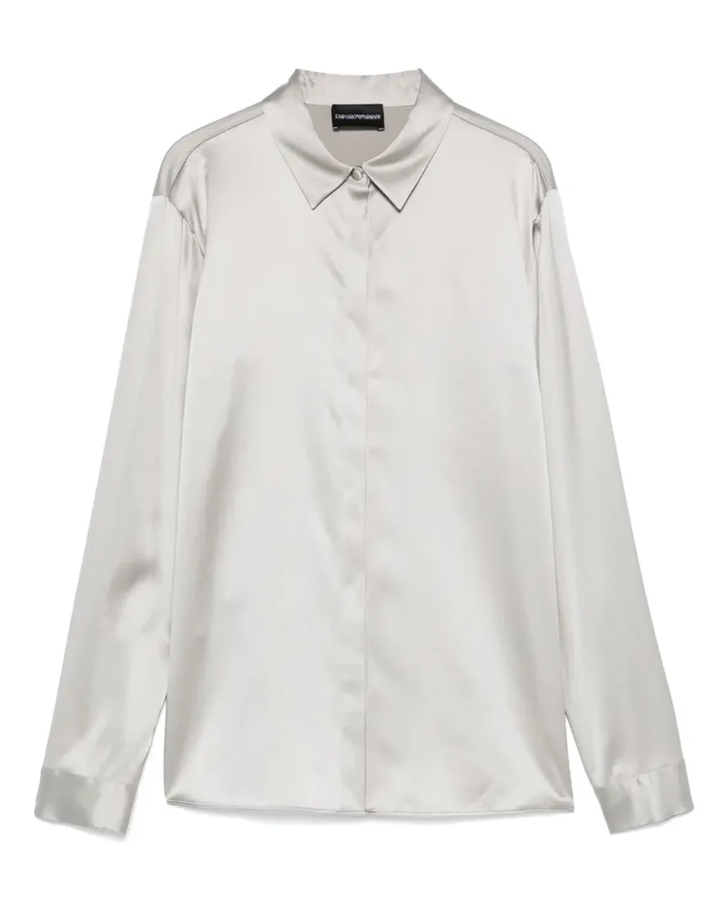Emporio Armani Hemd aus Satin - Grau Grau