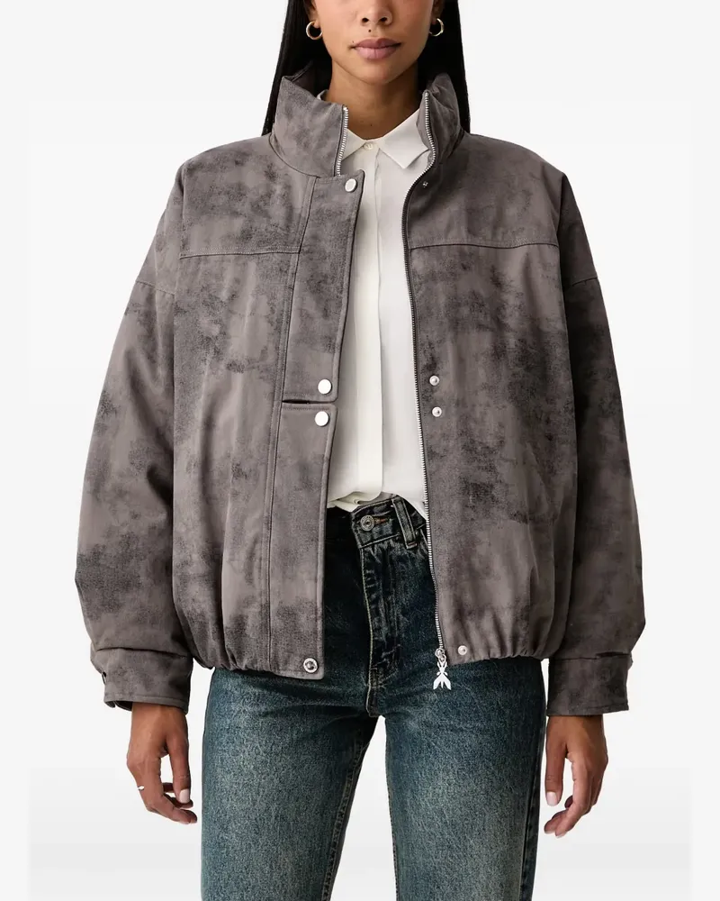 Patrizia Pepe faded-effect zip-up bomber jacket - Grau Grau
