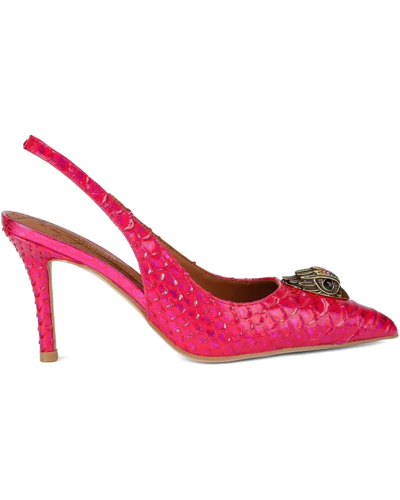 Kurt Geiger 85mm Belgravia High Sling snake-embossed high-heel pumps - Rosa Rosa