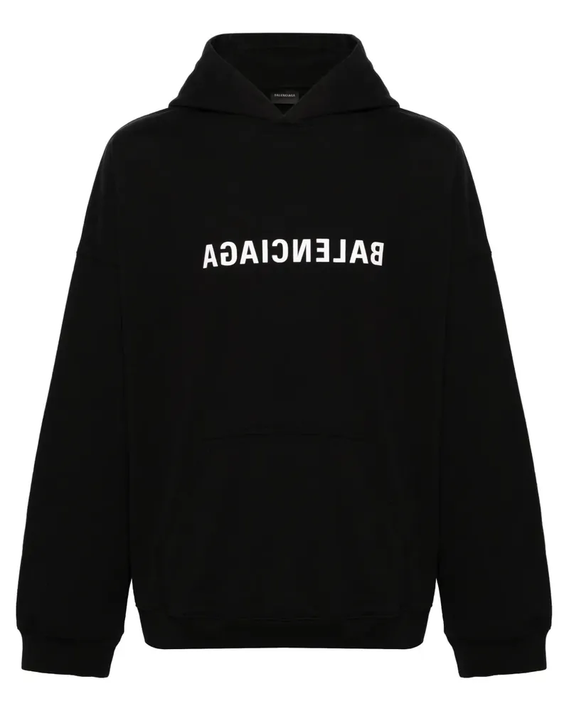 Balenciaga Hoodie mit Logo-Print - Schwarz Schwarz