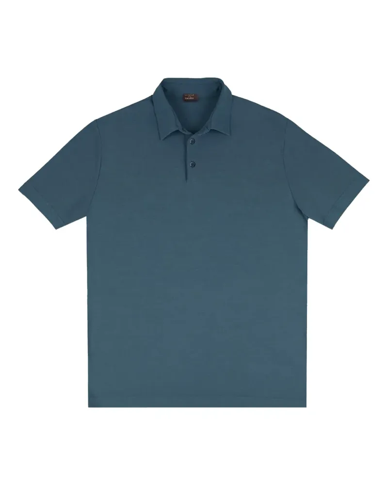 Zanone Poloshirt mit Knopfleiste - Blau Blau