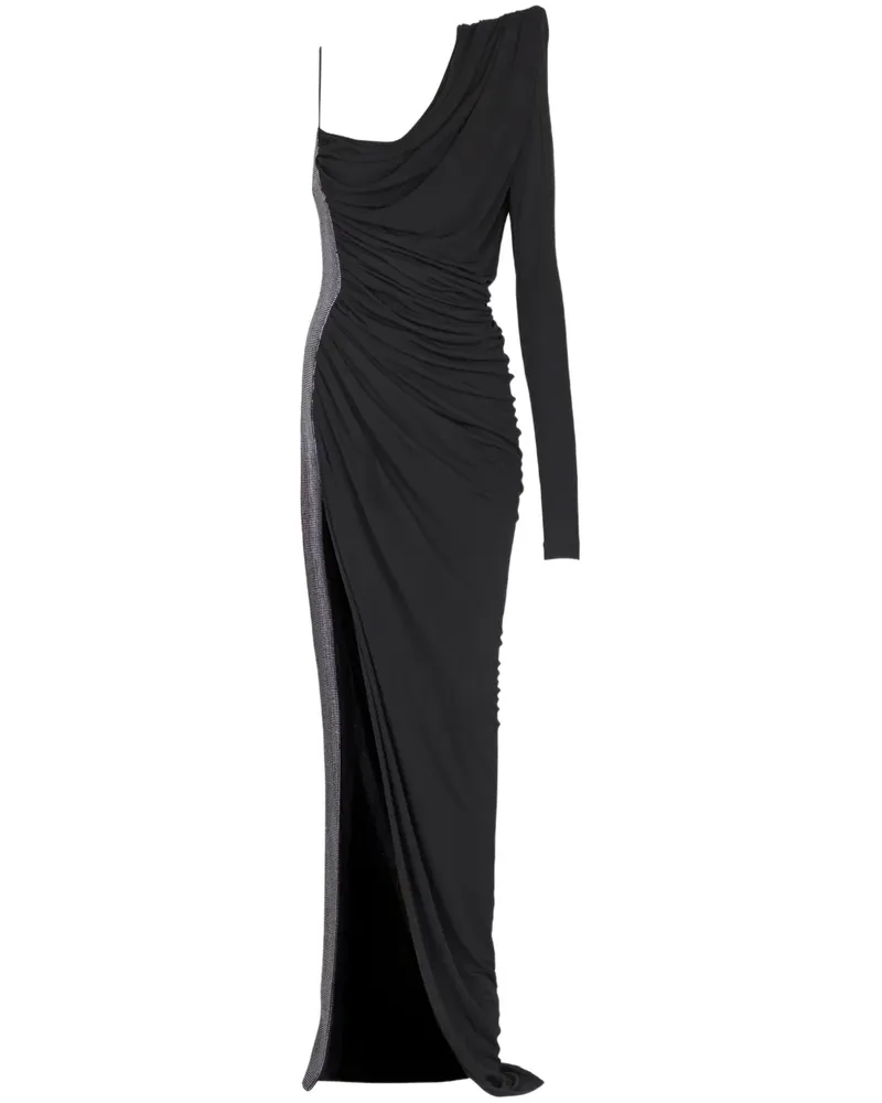 Balmain Pagoda One-Shoulder-Kleid - Schwarz Schwarz