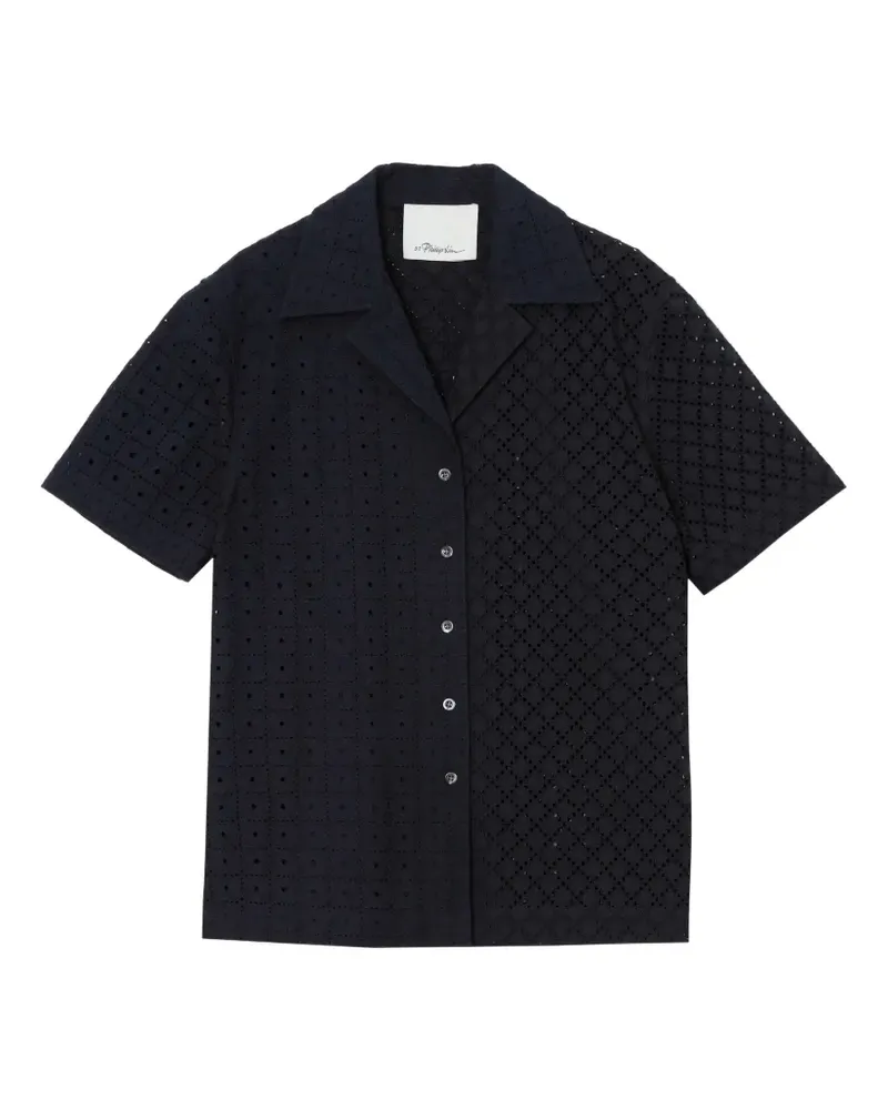 3.1 phillip lim openwork short-sleeved shirt - Blau Blau