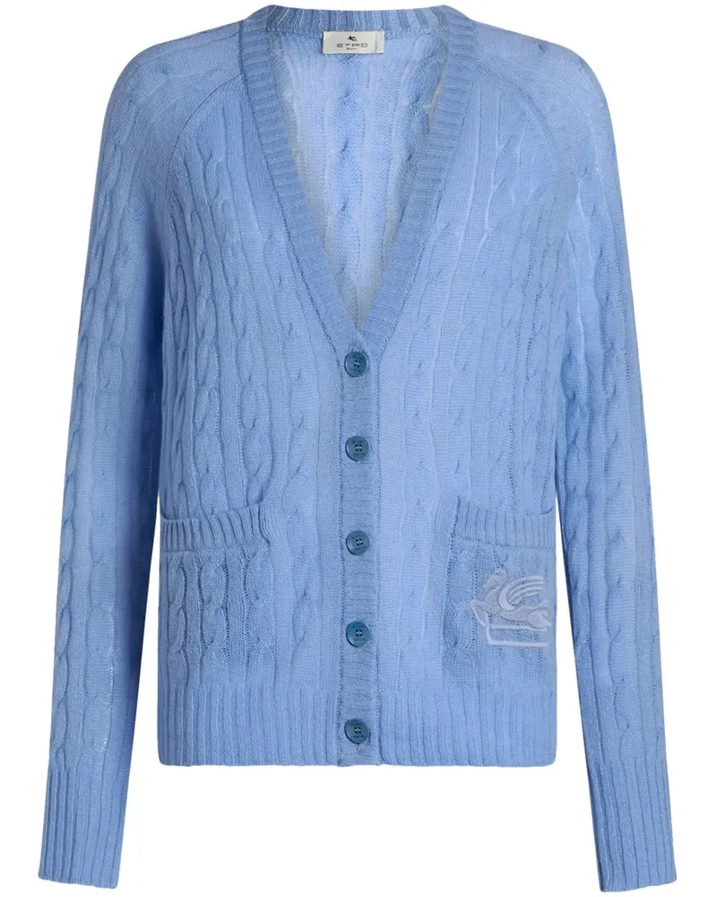 Etro Cardigan mit Zopfmuster - Blau Blau
