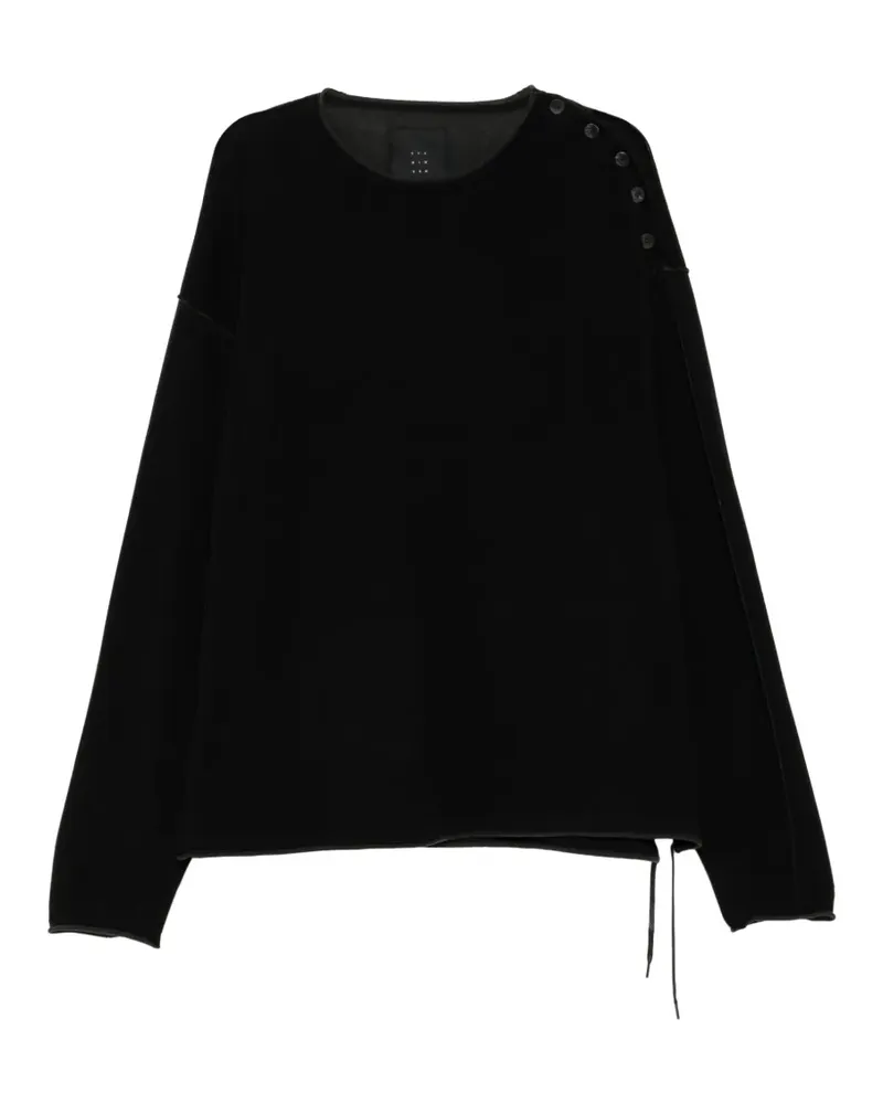 The Viridi-anne button-shoulder drawstring sweater - Schwarz Schwarz