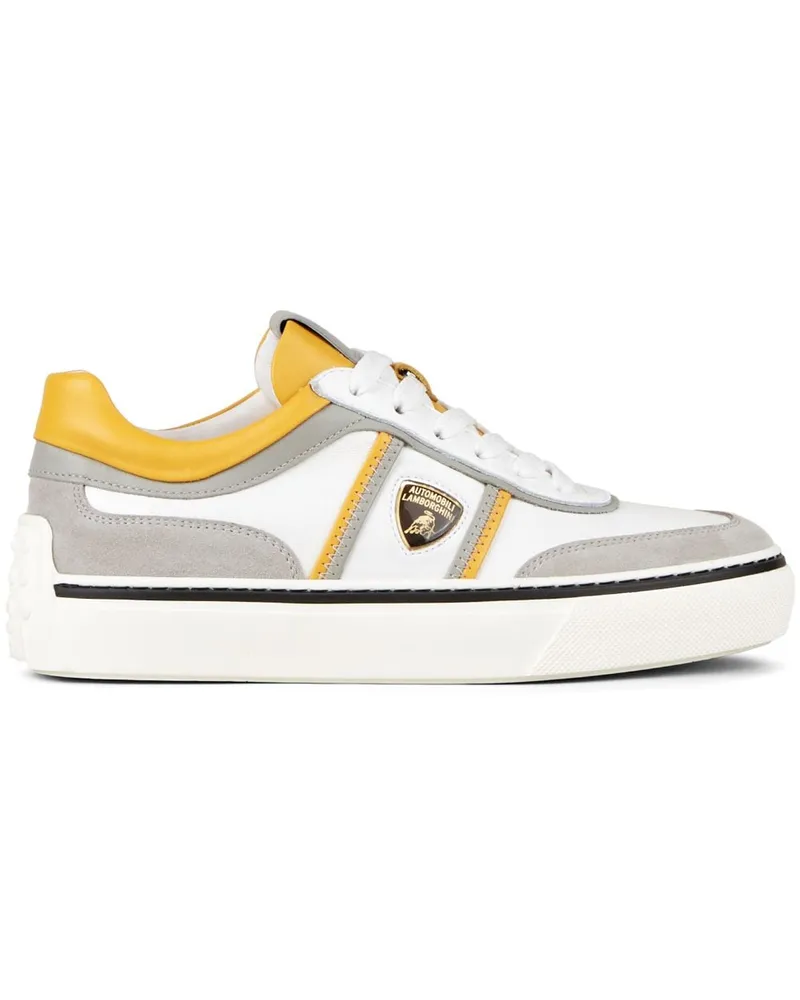 TOD'S Automobili Lamborghini Sneakers mit Logo-Prägung - Weiß Weiß