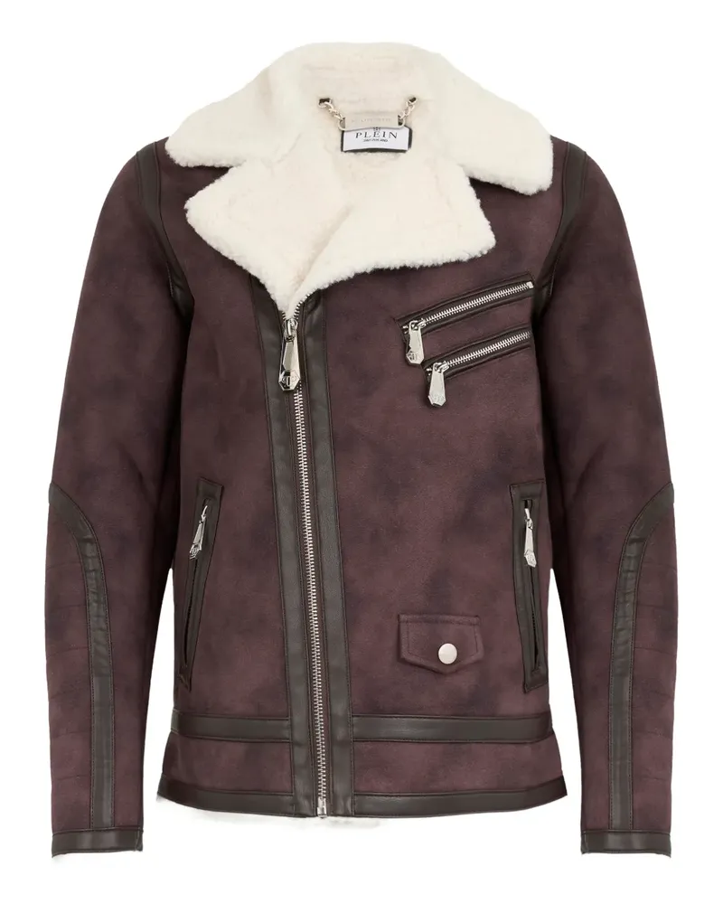 Philipp Plein Bikerjacke mit Reißverschluss - Braun Braun