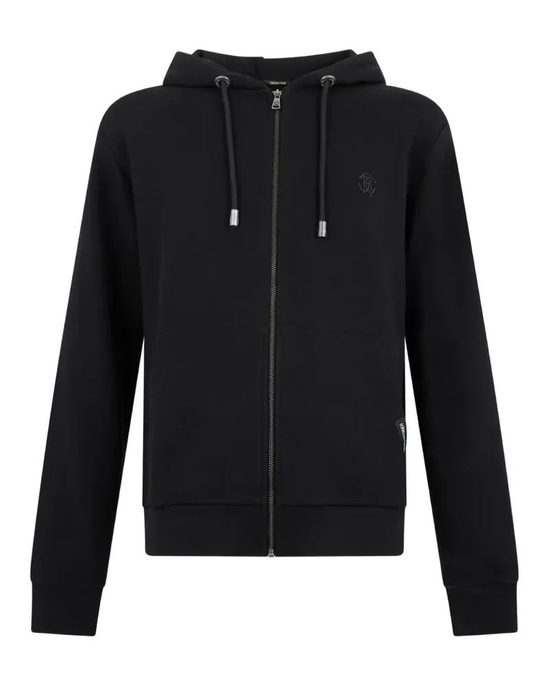 Roberto Cavalli logo-print zip-up hoodie - Schwarz Schwarz