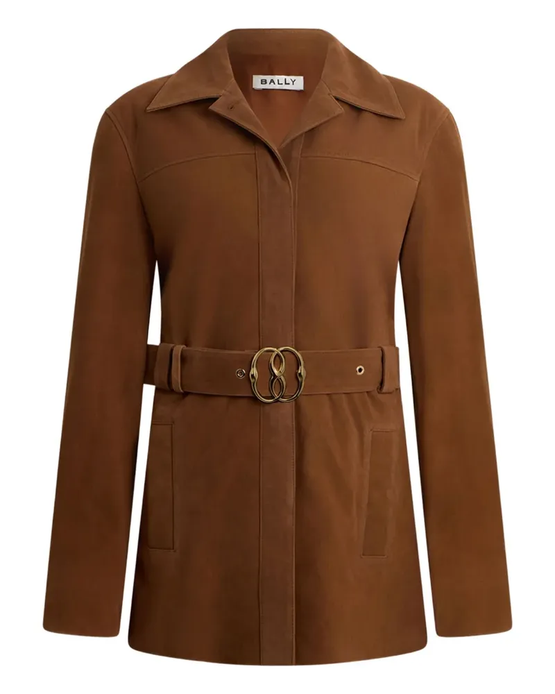 Bally Wildlederjacke mit Gürtel - Braun Braun