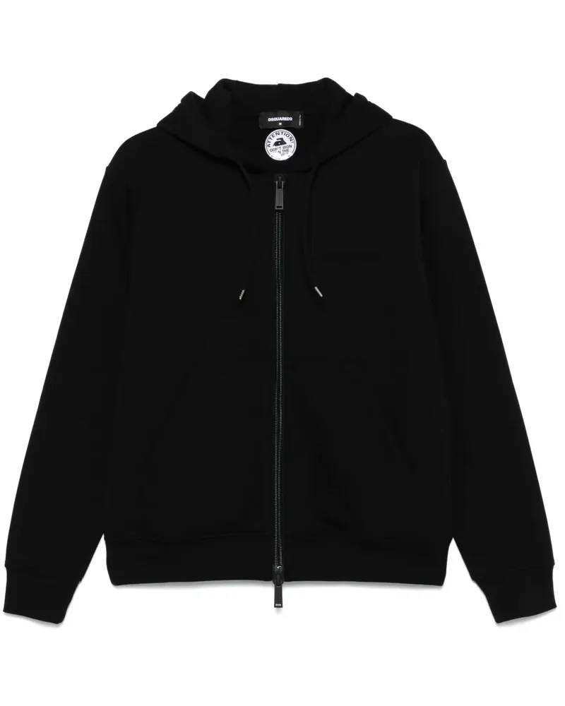 Dsquared2 Kapuzenjacke mit Reißverschluss - Schwarz Schwarz