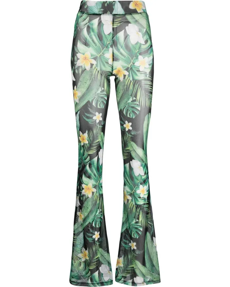 Philipp Plein Hose mit Hawaii-Print - Grün Grün